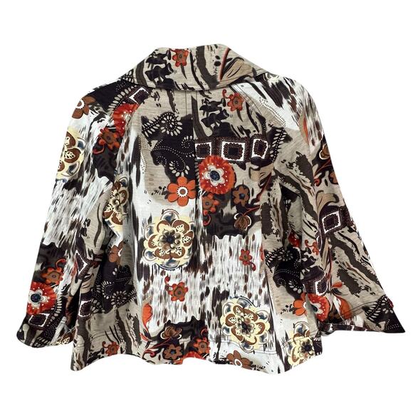 Birch Hill Vintage Blazer Jacket Womens L Brown Silk Blend 3/4 Boho Art To Wear - Picture 5 of 15